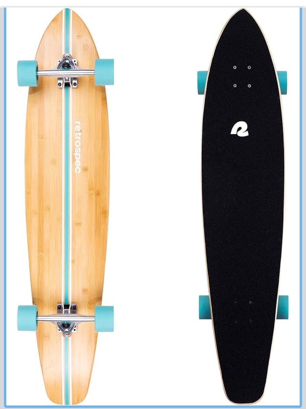 Retrospec Bamboo Longboard Cruiser in Turquoise. Brand new still in box.